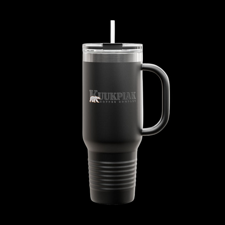 40oz Insulated Stainless Tumbler with Straw & Handle