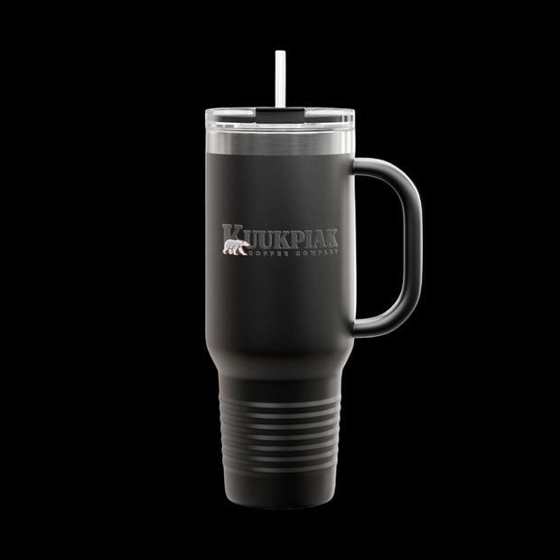 40oz Insulated Stainless Tumbler with Straw & Handle