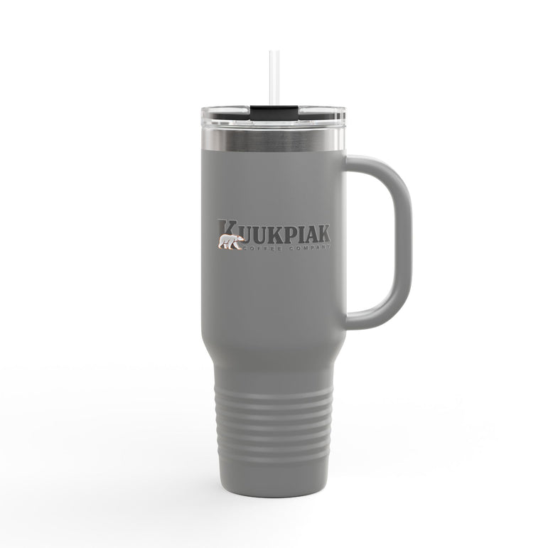 40oz Insulated Stainless Tumbler with Straw & Handle