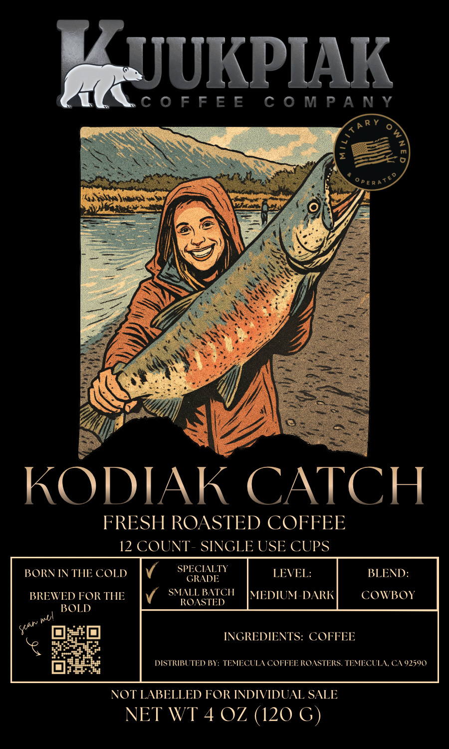 Kodiak Catch: Cowboy Blend (Single-Use Cups) Medium + Dark