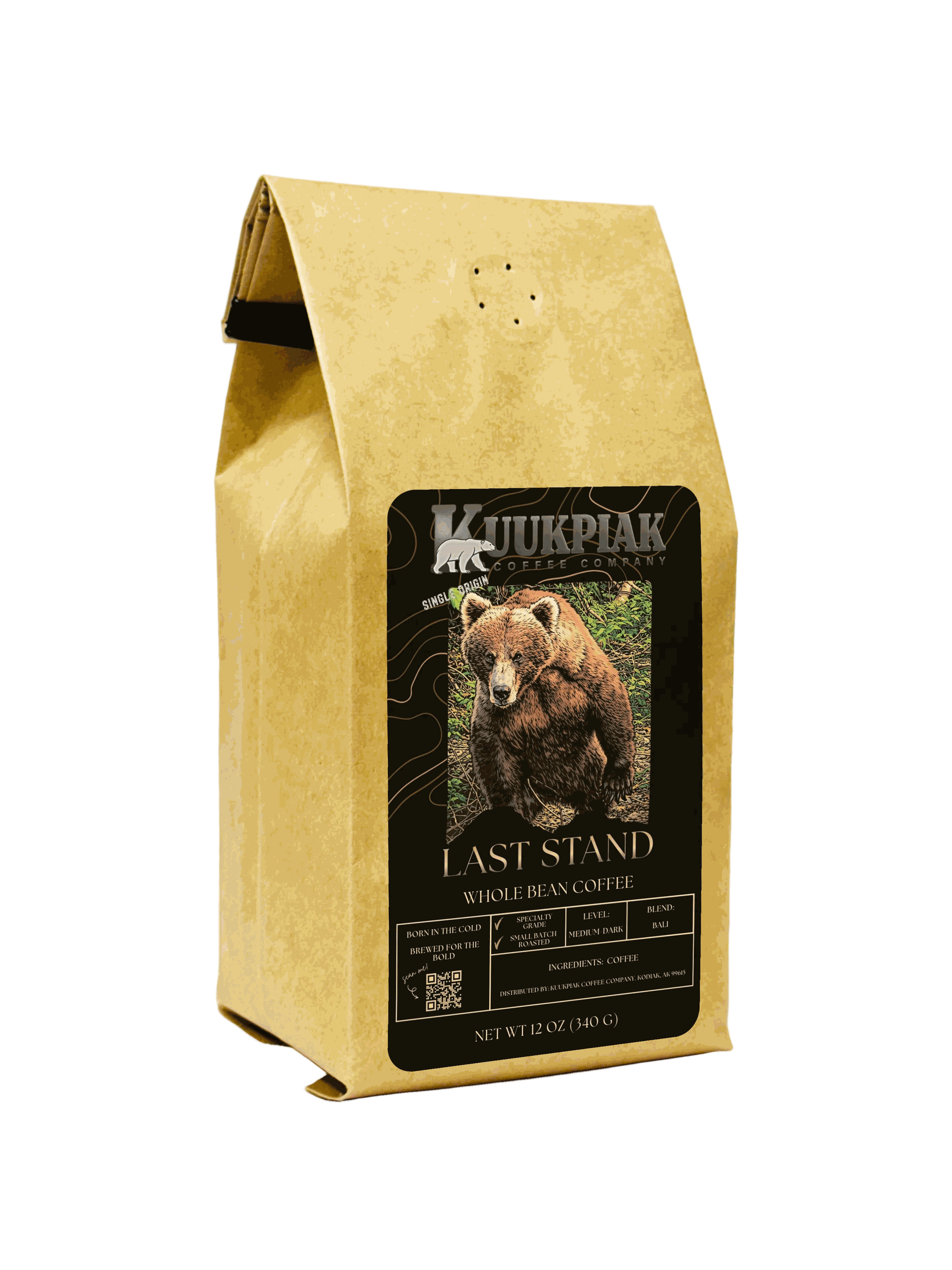 Bali Blue medium-dark roast coffee from Kintamani Highlands with chocolate and orange notes