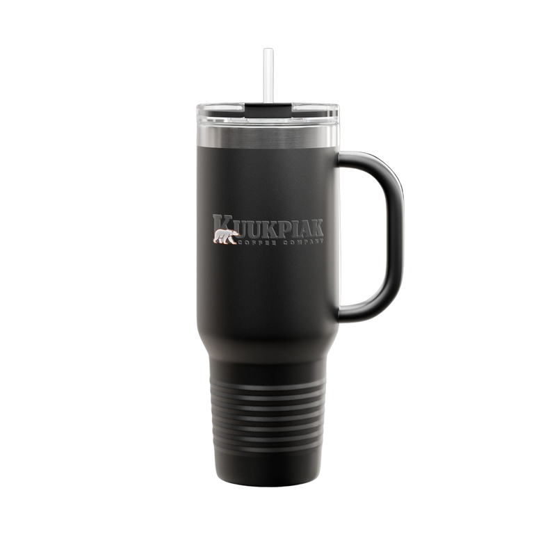 40oz Insulated Stainless Tumbler with Straw & Handle