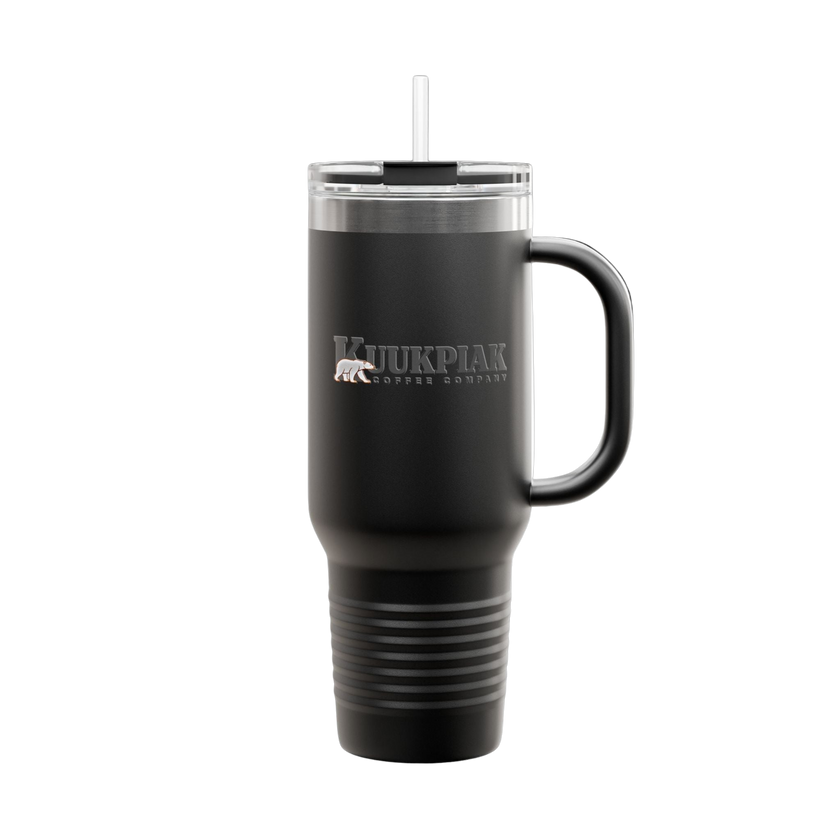 40oz Insulated Stainless Tumbler with Straw & Handle