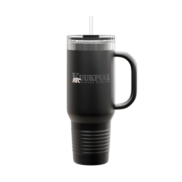 40oz Insulated Stainless Tumbler with Straw & Handle